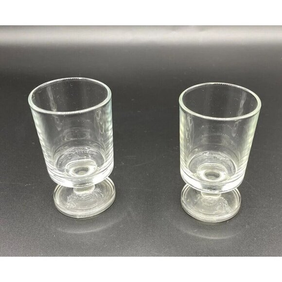 Vintage Cordial Glasses Shot Liqueur Lot 2 France Footed 3 Inch Wedding Crafts - Picture 3 of 10